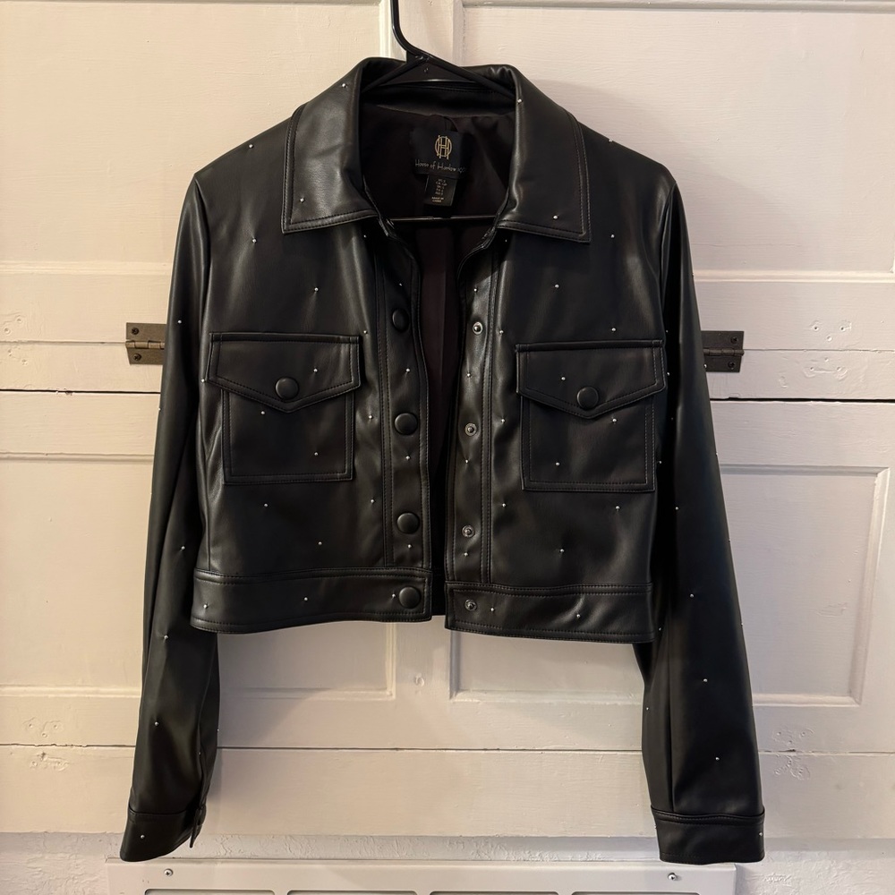 NWOT House of Harlow 1960 Faux Leather Jacket - Small